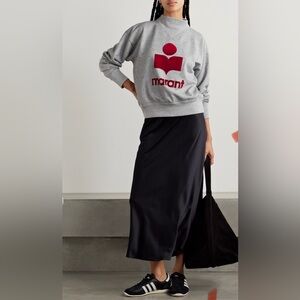 MARANT ÉTOILE
Moby flocked cotton-blend jersey sweatshirt